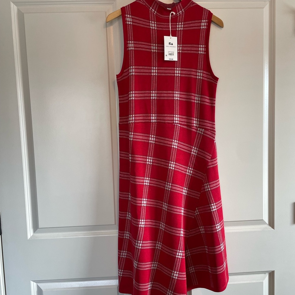 NWT Red Plaid Knit Dress